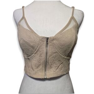 Charlotte Russe Front Zip Crop Top